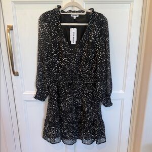 Steve Madden Black and White Polka Dot Dress size Large  New w/ tags